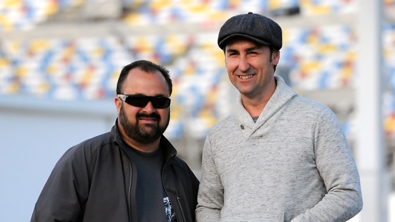 Frank Fritz and Mike Wolfe pose together in Daytona Beach