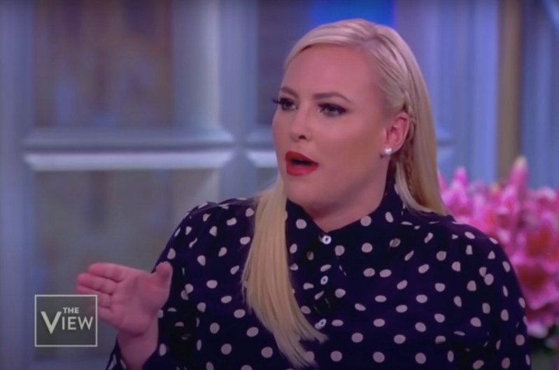 Meghan McCain gesturing and talking on The View