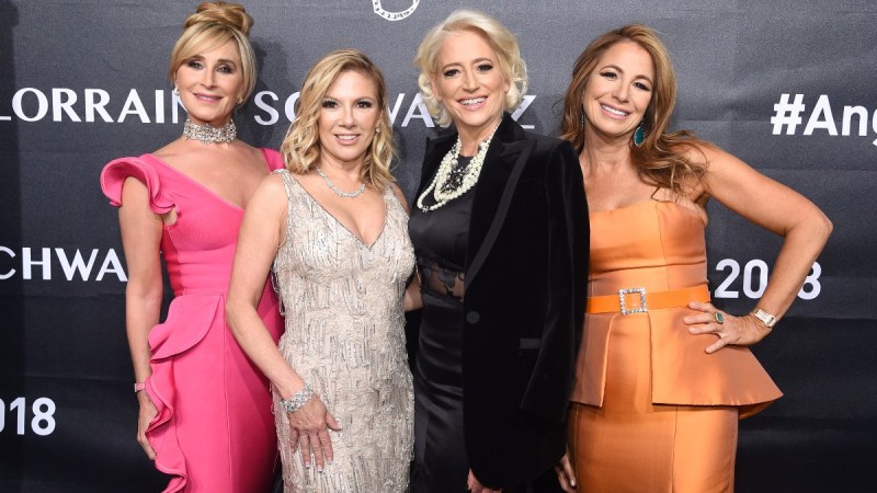 Four members of the cast of Real Housewives Of New York pose on the red carpet