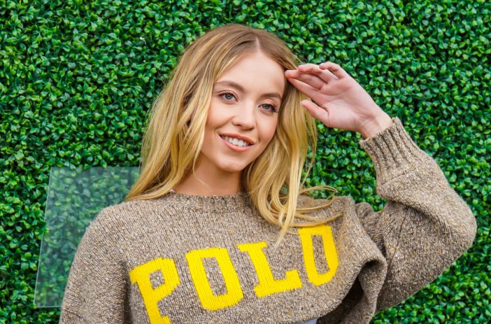 Sydney Sweeney wearing a Polo sweater