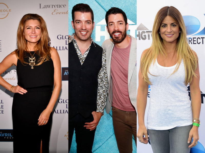 Side by side images of Genevieve Gorder, Jonathan and Drew Scott, and Alison Victoria/