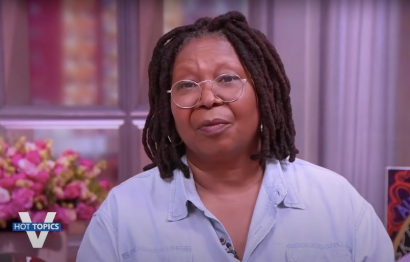 Screenshot of Whoopi Goldberg in a blue shirt on the view