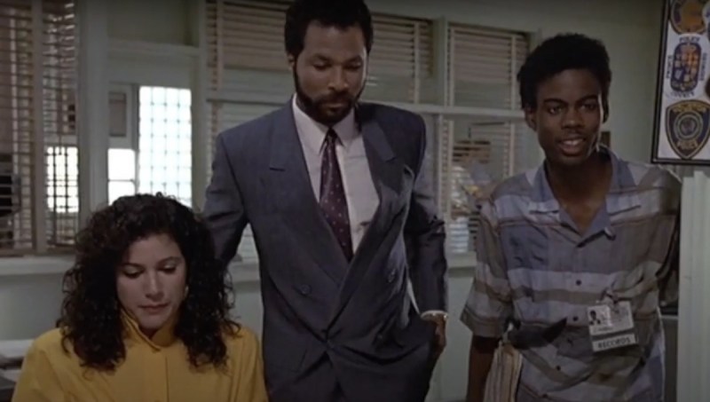 screenshot of Miami Vice with a young Chris Rock guest-starring