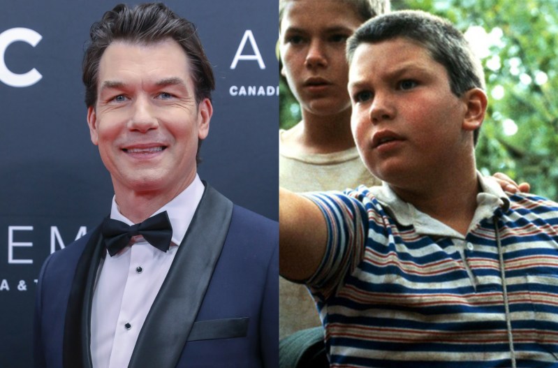Side-by-side photos. On the left. Jerry O'Connell in 2019, on the right a screenshot of Jerry O'Connell as Vern in Stand By Me