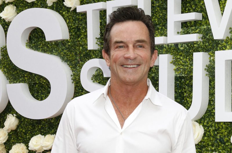 Jeff Probst wearing a white button down shirt in 2017
