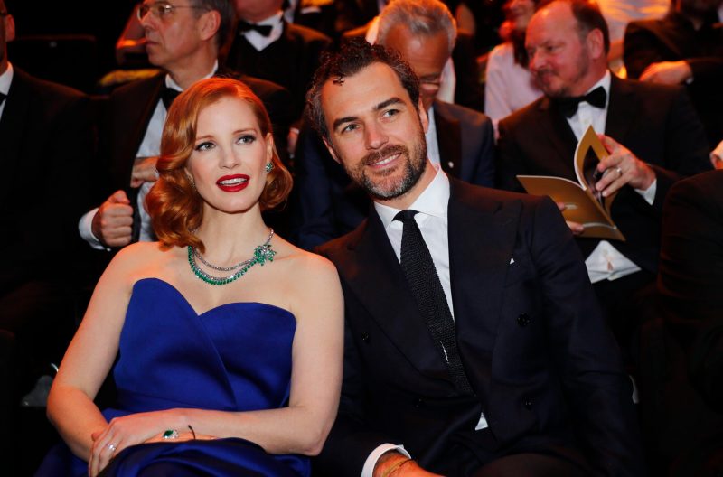 Jessica Chastain and her husband Gian Luca Passi de Preposulo in 2019