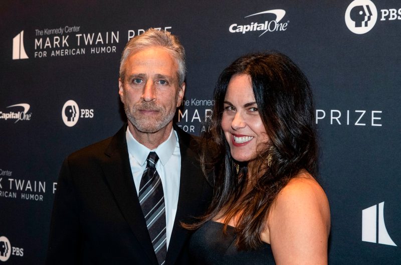 Jon Stewart and his wife Tracey McShane in 2019