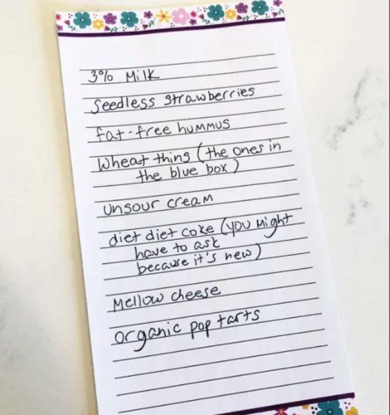 Image of grocery list