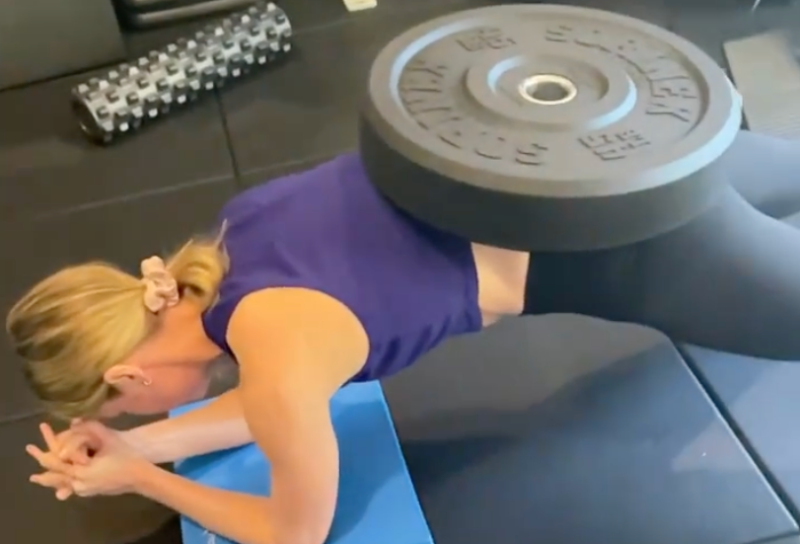 Brie Larson doing a plank