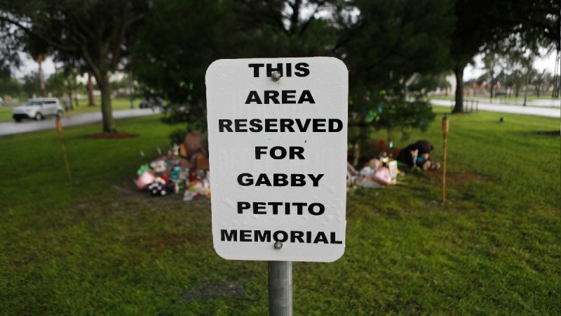 A memorial dedicated to Gabby Petito located in Florida near the home of Brian Laundrie's parents