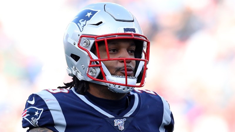 Patrick Chung wears his New England Patriots uniform on the field