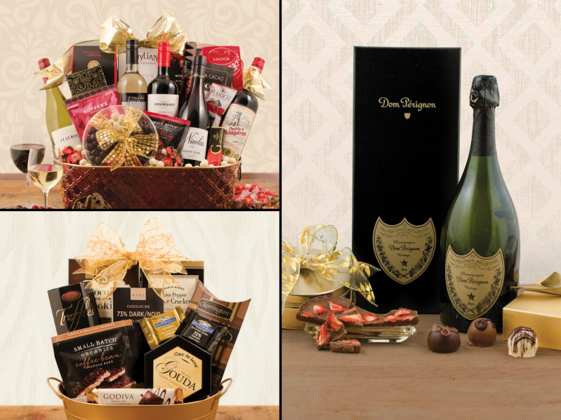 Various gift baskets from winebasket.com