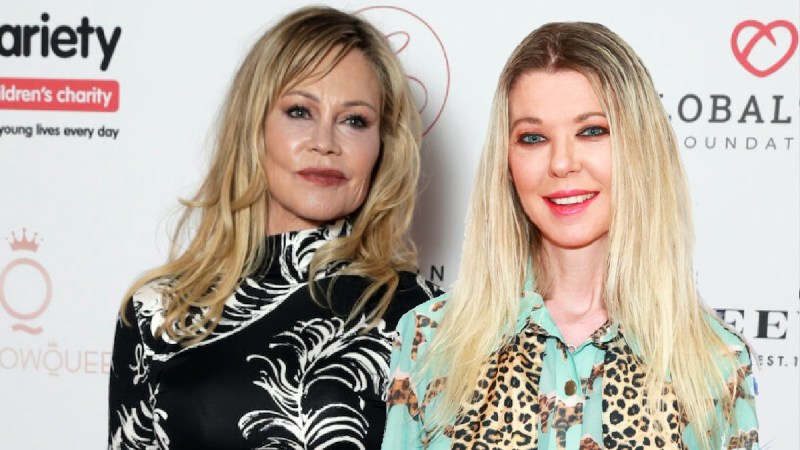 A photo of Tara Reid is imposed over a separate photo of Melanie Griffith