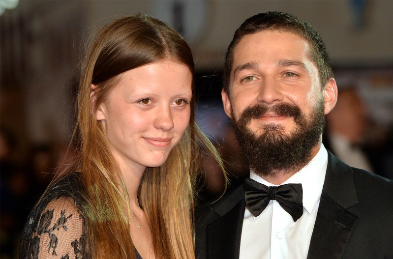 shia labeouf, right, with mia goth