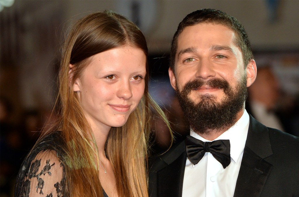shia labeouf, right, with mia goth