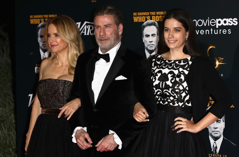 from left to right, Kelly Preston, John Travolta, Ella Bleu Travolta