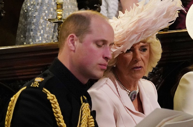 Prince William sitting with Camilla Parker Bowles