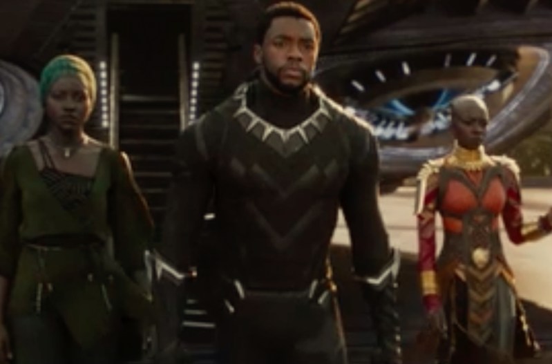 Screenshot from Black Panther of Chadwick Boseman as T'Challa
