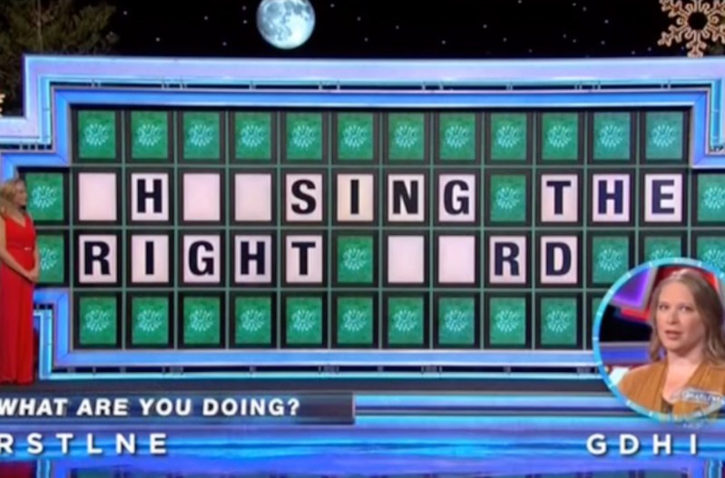 Screenshot from Wheel of Fortune of the final puzzle