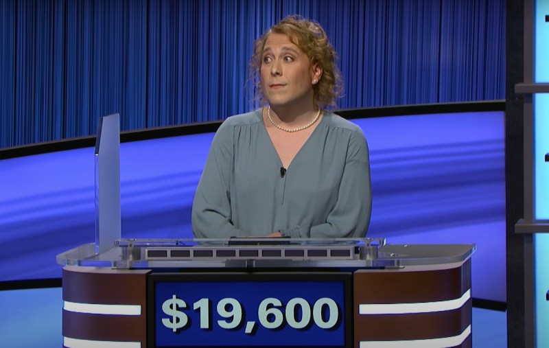screenshot of Amy Schneider competing on Jeopardy!
