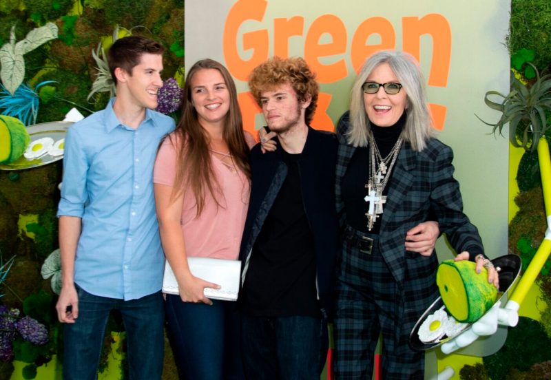 Actress Diane Keaton (R) with her daughter Dexter Keaton (2L), son Duke Keaton (2R) and guest attend Netflix's season 1 premiere of "Green Eggs and Ham" at Hollywood Post 43 on November 3, 2019 in Hollywood, California.