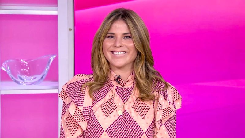 Jenna Bush Hager smiling in a pink dress