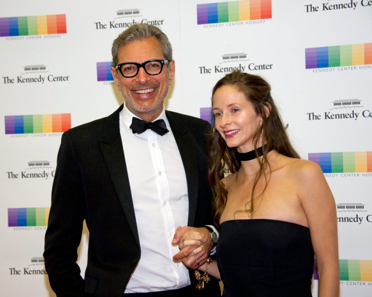 WASHINGTON, DC - DECEMBER 03: Actor Jeff Goldblum and his wife, Emilie Livingston, arrive for the formal Artist's Dinner honoring the recipients of the 39th Annual Kennedy Center Honors hosted by United States Secretary of State John F. Kerry at the U.S. Department of State on December 3, 2016 in Washington, D.C. The 2016 honorees are: Argentine pianist Martha Argerich; rock band the Eagles; screen and stage actor Al Pacino; gospel and blues singer Mavis Staples; and musician James Taylor.