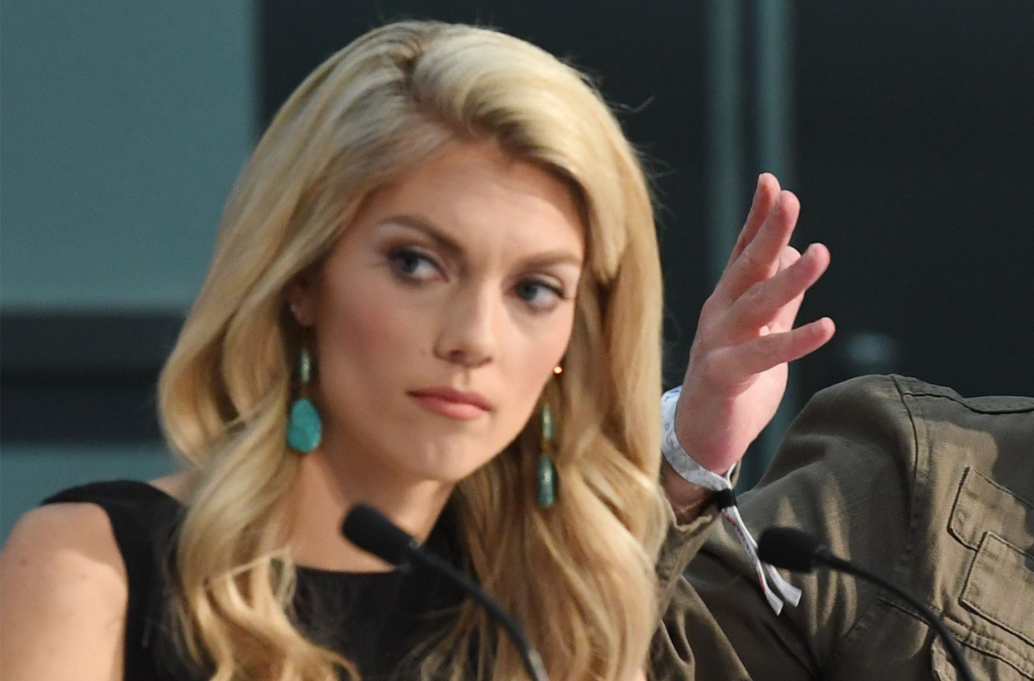 Liz Wheeler looking to the left.