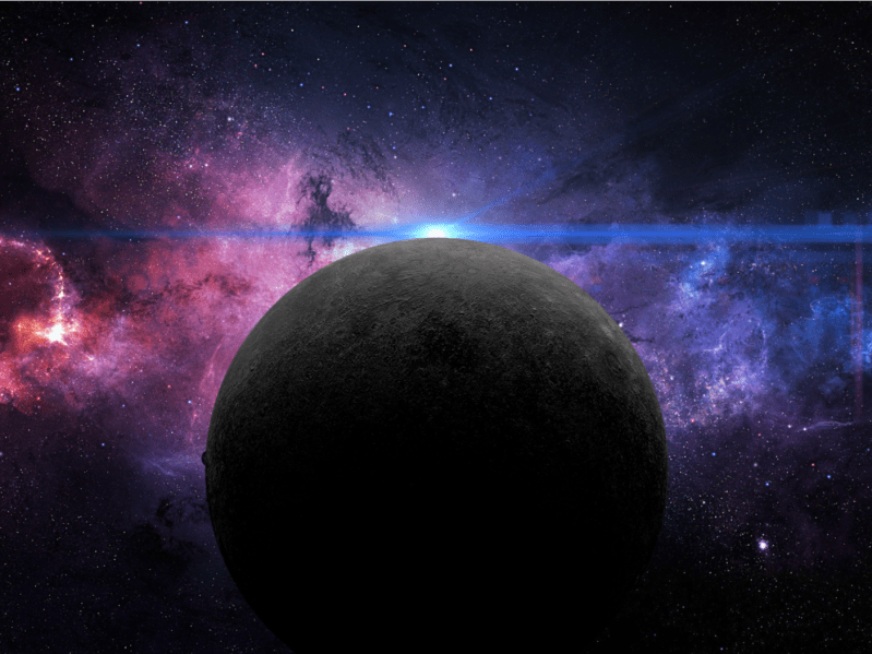 planet mercury enters retrograde in 3d rendering illustration