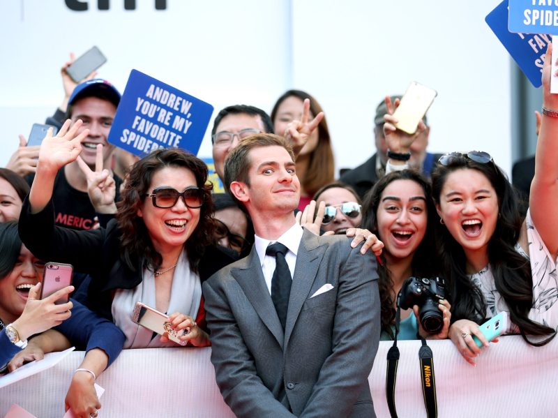 Andrew Garfield with fans at the 2017 Toronto International Film Festival