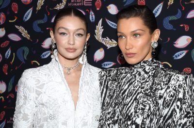 Gigi and Bella Hadid at Paris Fashion Week in February 2020