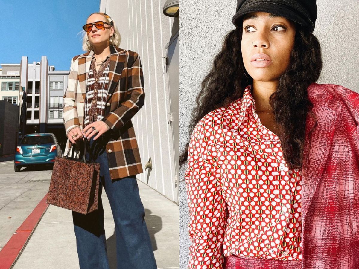 Two women wearing mismatched outfits