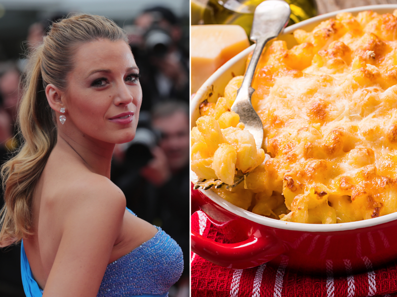 Screengrabs of Blake Lively and her mac and cheese recipe