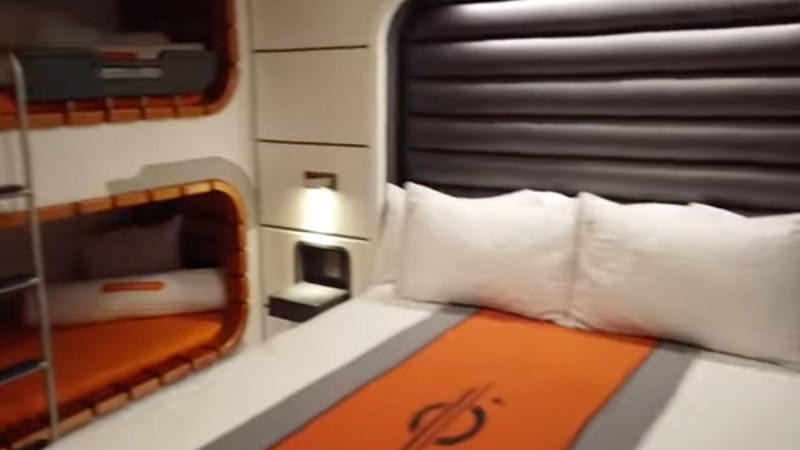 Screeenshot from Allears.net video review of the room at the star wars hotel