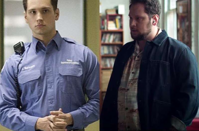 Side by side screenshots, Matt McGorry in Orange Is The New Black on the left, and in Archive 81 on the right
