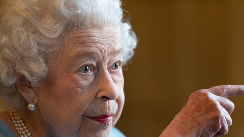 a close up of Queen Elizabeth in February 2022