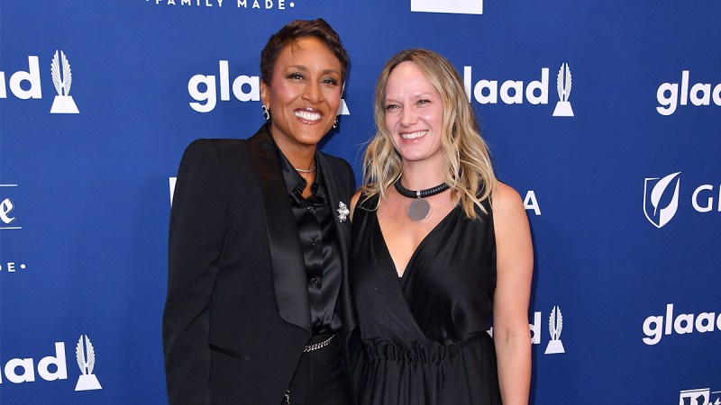 Robin Roberts and Amber Laign attend the 29th Annual GLAAD Media Awards at The New York Hilton Midtown on May 5, 2018 in New York City