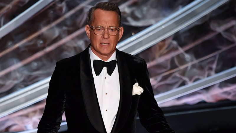 Tom Hanks in a tux at the Oscars in 2020.