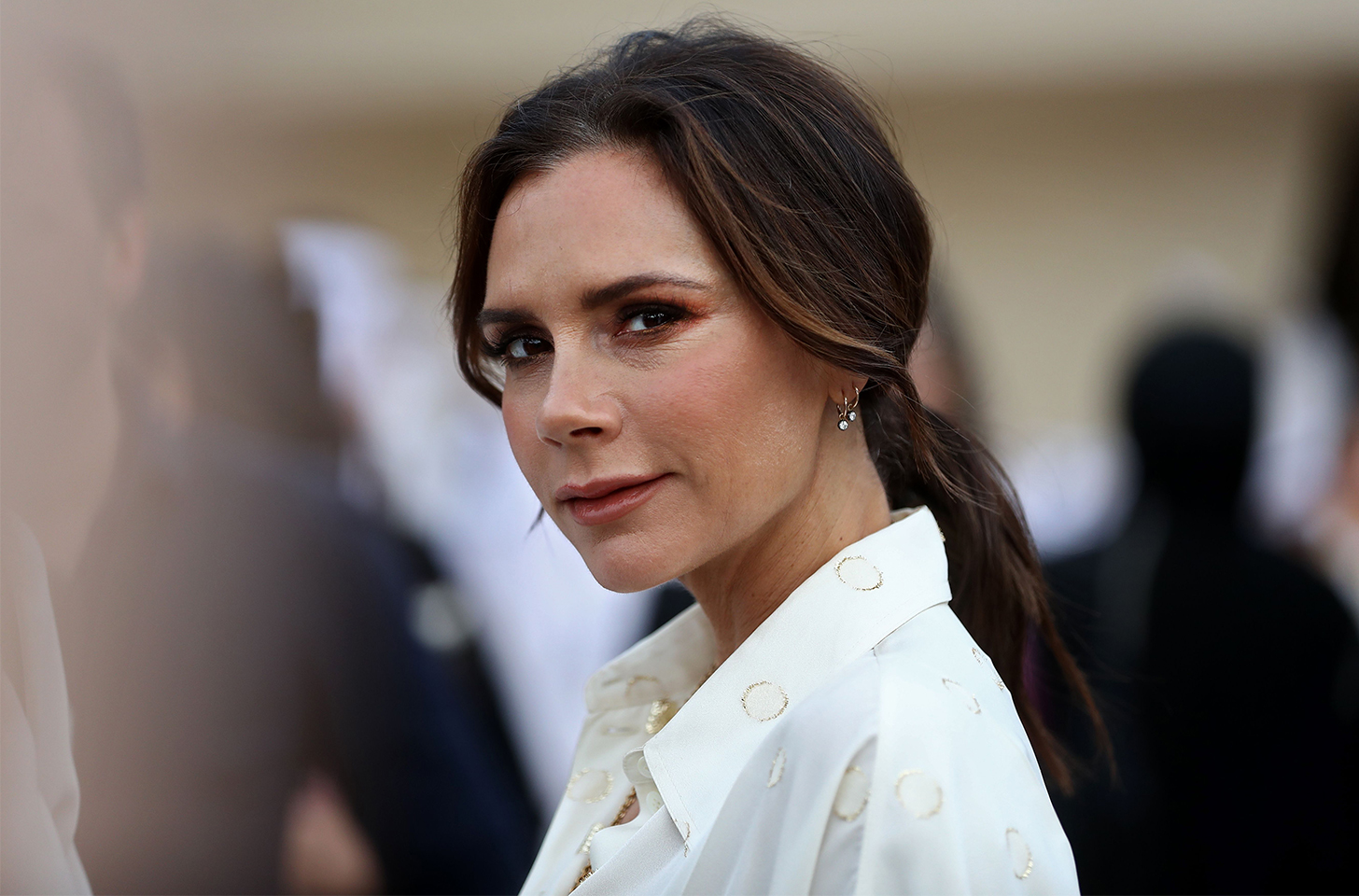 Close up of Victoria Beckham