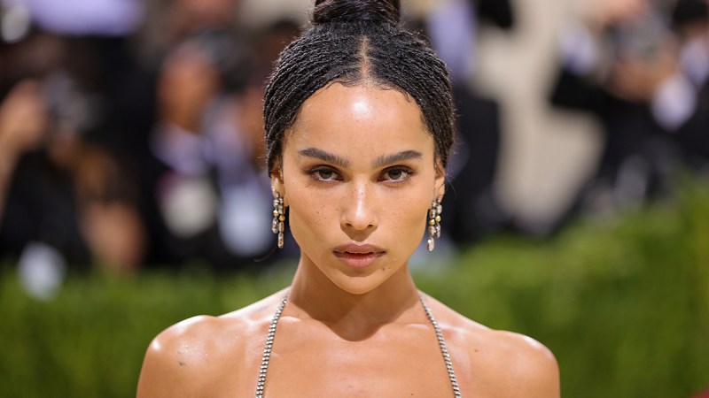 Zoe Kravitz at the Met Gala looking right into the camera