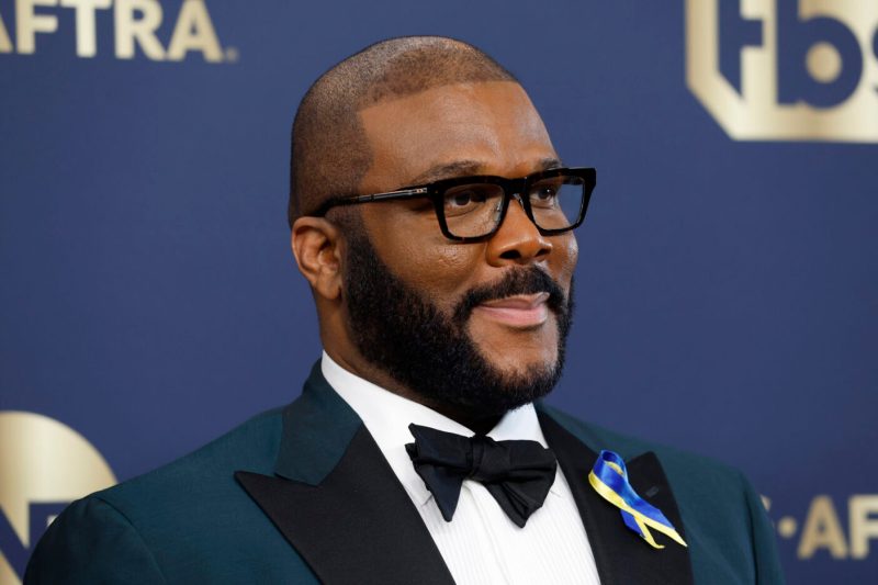 SANTA MONICA, CALIFORNIA - FEBRUARY 27: Tyler Perry attends the 28th Annual Screen Actors Guild Awards at Barker Hangar on February 27, 2022 in Santa Monica, California