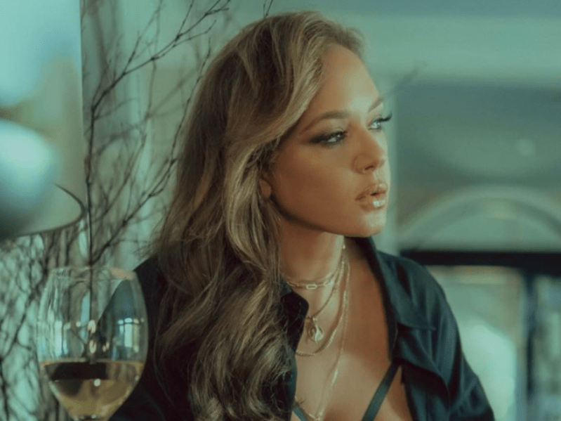 Leah Remini in lingerie at home