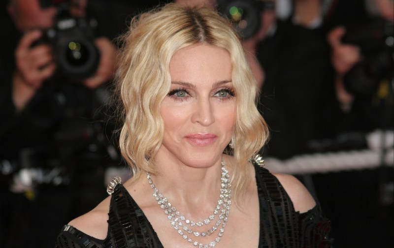 Madonna wears a black dress on the red carpet