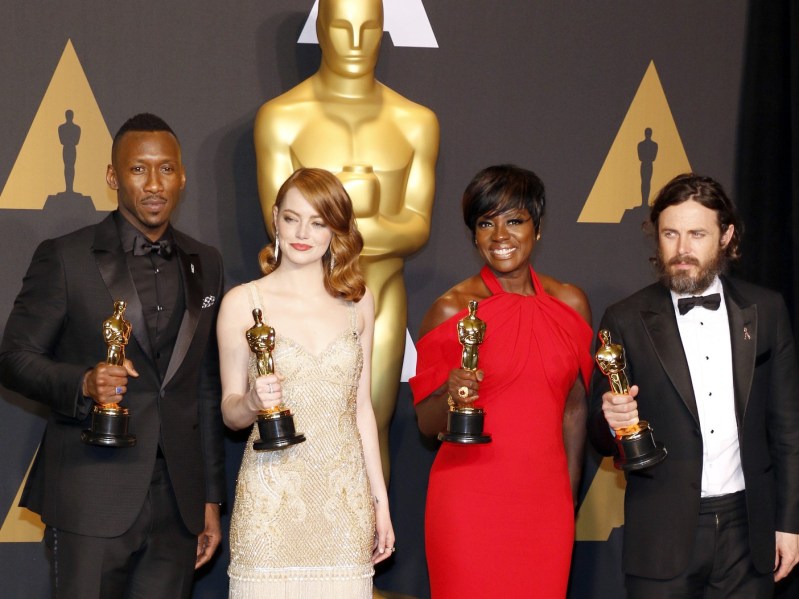 Viola Davis, Casey Affleck, Mahershala Ali and Emma Stone at the 89th Annual Academy Awards