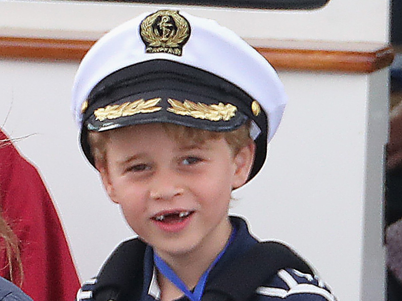 Prince George wearing sailor hat