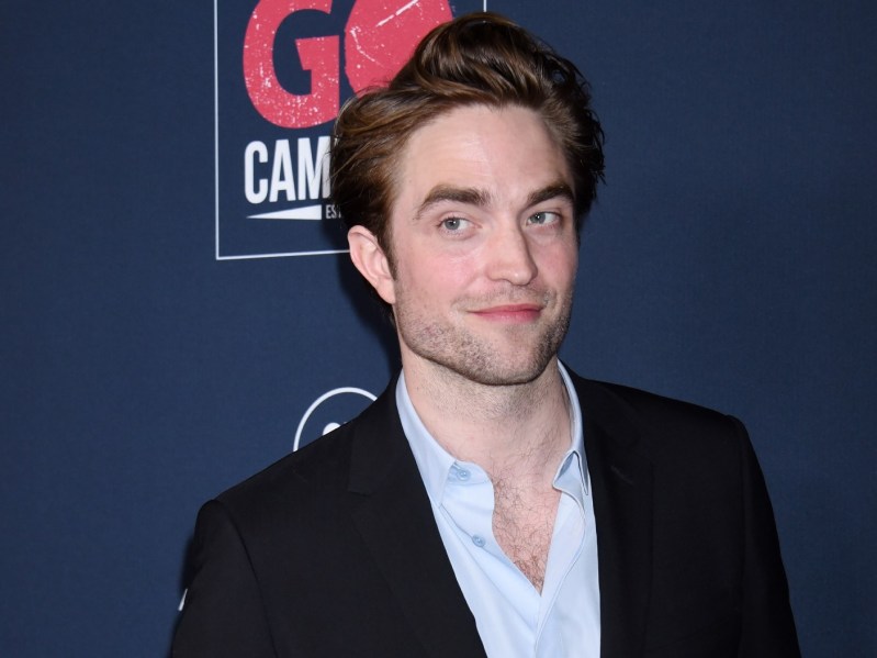Robert Pattinson wearing button-down and black blazer