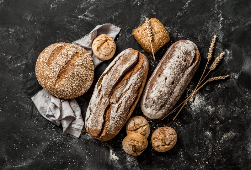 Various loafs of bread.