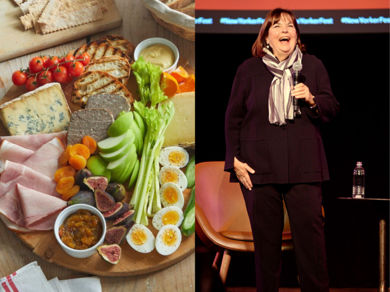 The Ploughman's Lunch Board alongside a picture of Ina Garten