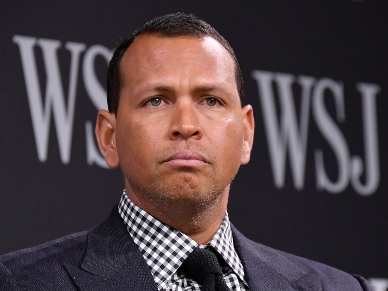 Closeup of Alex Rodriguez looking sad