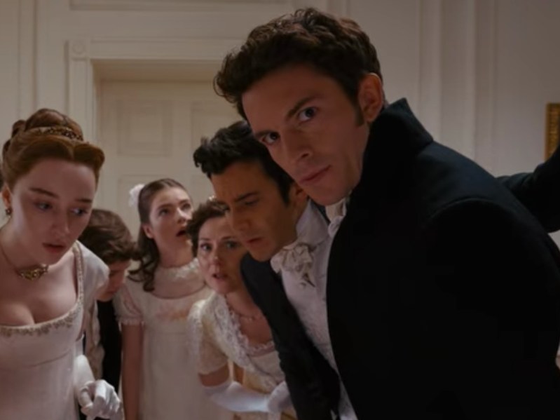 The cast off Bridgerton in a scene from the Netflix show